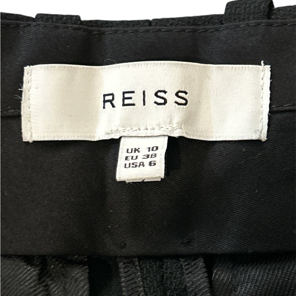 Reiss Hartley Wide Leg Classic Black Women's Dress Pants Size 6 Elegant Wool - Picture 3 of 8